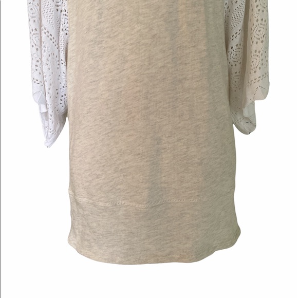 Anthropologie Akemi + Kin Eyelet Scalloped Lace Crochet Sweatshirt Tunic Top XS - Picture 10 of 14